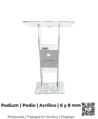 Podium o podio transparente fabricado en acrílico de 6 y 8 mm, San José, Costa Rica.