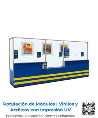 Señalética comercial y rotulación interior corporativa para pared o módulos, elaborada con viniles, acrílicos con pines y adhesivos con impresión full color UV, garantizando un acabado limpio y profesional en San José, Costa Rica y Centroamérica.