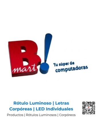 Rótulo corpóreo luminoso con letras individuales y retroiluminación LED de bajo consumo; publicidad exterior premium instalada por Romarsa en Costa Rica.