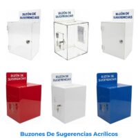 Buzones de sugerencias para pared y escritorio/mesa de 25x25x20cm, diseño discreto en acrílico de 2.5mm con puerta de seguridad, San José Costa Rica.