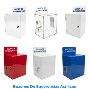 Buzones de sugerencias para pared y escritorio/mesa de 25x25x20cm, diseño discreto en acrílico de 2.5mm con puerta de seguridad, San José Costa Rica.