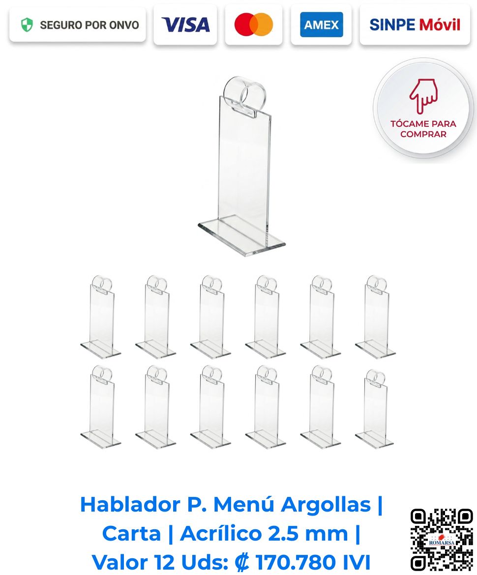 romarsa-hablador-acrilico-porta-menus-argollas-tamano-carta-paquete-12-unidades-san-jose-costa-rica Habladores Acrílicos Porta Menús Argollas 22x28 cm Paquete de 12 Unidades para Consulta Fluida de Promociones Varias en San José Costa Rica