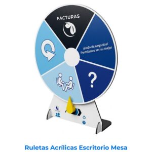 Ruletas Acrílicas Escritorio Mesa. Ideales para sorteos y ventas de impulso. Fabricadas en acrílico pulido de 3 mm y 40 cm de diámetro, San José, Costa Rica.